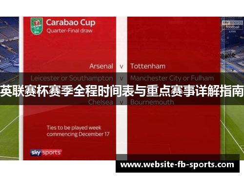 英联赛杯赛季全程时间表与重点赛事详解指南 英联赛杯赛季全程时间表与重点赛事详解指南